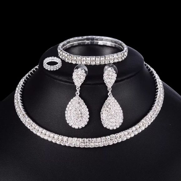 Jewelry - 4 PCS Luxury Wedding Bridal Jewelry Sets for Bride